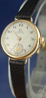   Gold RARE 1920s Ladies Omega Porcelain Dial Watch 1YR Warranty