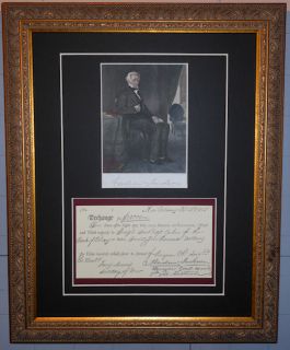 Andrew Jackson Signed Check $25 000 New Orleans Framed