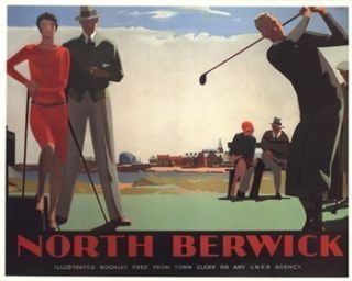 NEW North Berwick Golf by Andrew Johnson LARGE GOLF SPORTS VINTAGE