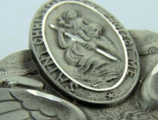 Auto Car Travel Visor Clip Pewter Protection Angel Wings Saint St 