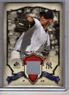 2008 SP LEGENDARY CUTS ANDY PETTITTE GAME USED JERSEY DESTINED FOR 
