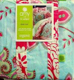 Amy Butler Sari Bloom Multi Color Floral Cotton Twin Duvet Cover 