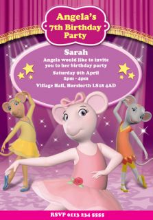 Angelina Ballerina Personalised Party Invitations x 12