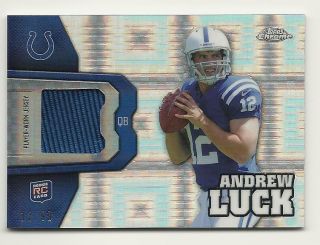 2012 TOPPS CHROME ANDREW LUCK #d 12/99 HIS JERSEY NUMBER 1/1 ROOKIE 