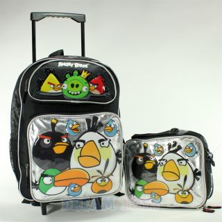 rovio angry birds and king pig 16 roller backpack and lunch bag set 