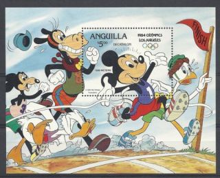 Anguilla 1984 Olympic Games Disney Cartoon MS