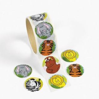 100 Safari Zoo Animal Stickers Birthday Party Favor