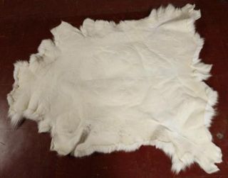 White Riendeer Hide Pelt Rug Throw Animal Fur Skin Warm Winter Decor 