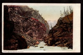 1906 Train on Cliff Animas Canyon Colorado Postcard