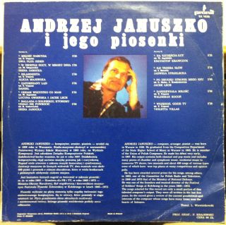Andrzej Januszko I Jego Piosenki LP Mint SX 1630 Vinyl 1978 Poland 