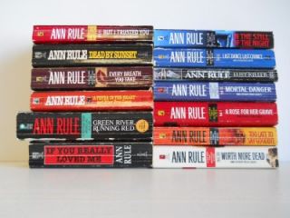 Lot of 13 Ann Rule True Crime Paperback Books ~ Crime Files ~ Murder 