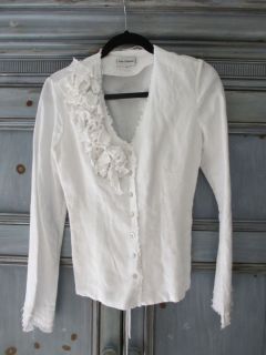 Anne Fontaine Marque Deposee Paris White Cotton Blouse Size 38