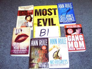 Lot of True Crime Books Lot of 7 Some Ann Rule Sale
