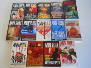 Lot of 14 Ann Rule True Crime Paperback Books ~ Crime Files ~ Murder 