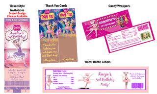 Angelina Ballerina Birthday Party Ticket Invitations Supplies and 