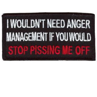 WouldnT Need Anger Management Funny Biker Vest Patch