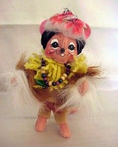2004 Annalee 6 Native American Indian Boy Girl Mouse Thanksgiving NWT 