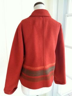 Anne Klein New York Angora Wool Blend Southwest Stripe Jacket Coat L 