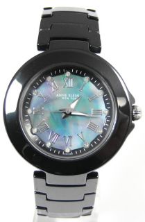 Black Ceramic Anne Klein Swiss MOP Dial Diamond Watch