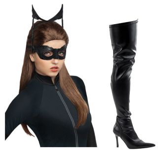   Dark Knight Rises Catwoman Anne Hathaway Wig Feline Black Boots
