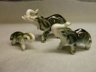   Elephant Family Bone China Miniature Japan Animal Figurines