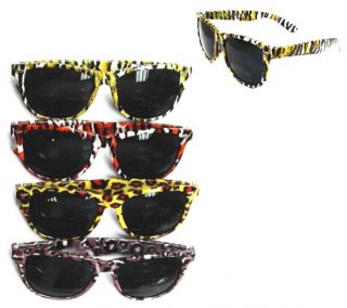 Animal Print Color Frame Sunglasses Sun Glasses Leopard Tiger Novelty 
