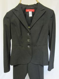 Pant Suit Anne Klein Gray Grey Pin Stripe 4P 4 P Jacket 6 6P Pants 