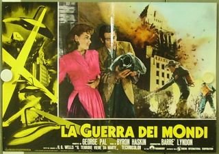 CN28 War of The Worlds Wells Sci Fi 6 RARE Poster Italy