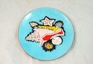 Modern Era Annemarie Davidson Enamel Copper Dish Tray Sea Shells 6D 