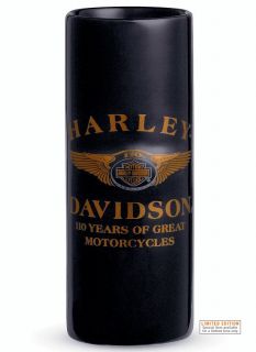 Harley Davidson 110th Anniversary Ceramic Cordial Shot Glass Genuine 