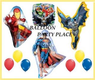   JUSTICE LEAGUE birthday party BALLOONS superman spiderman ironman NEW
