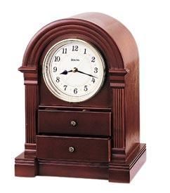 bulova anniston jewelry box mantel clock b1880 solid wood and wood 