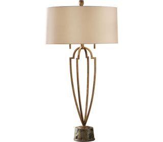Murray Feiss 9957FG/BMB, Ansari Table Lamp, 200w, Firenze Gold / Brown 