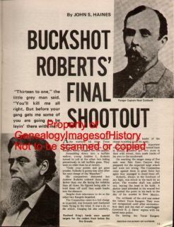 Texas Ranger History of Andrew L Buckshot Roberts