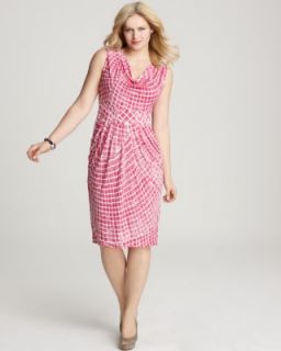 Anna Scholz New Pink Pattern Cowl Neck Sleeveless Knit Casual Dress 