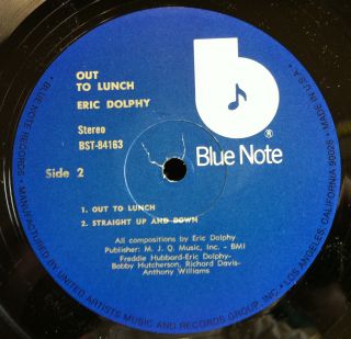 Eric Dolphy Out to Lunch LP VG BST 84163 Vinyl 1964 2nd Press RARE USA 
