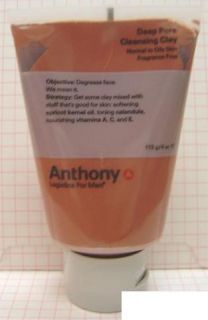 Anthony Logistics for Men Deep Pore Cleansing Clay   4 oz   New