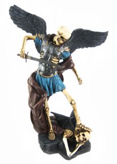 Cool Skeleton St Michael Archangel Statue Skull Angel