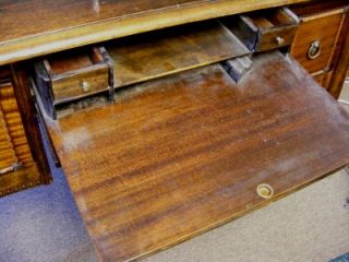   nice old SOLID WOOD writing desk with pull out drawer / storage area