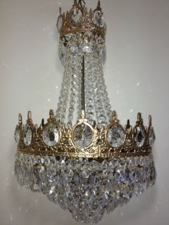 Vintage Antique Brass crystal Chandelier Lighting Unique French