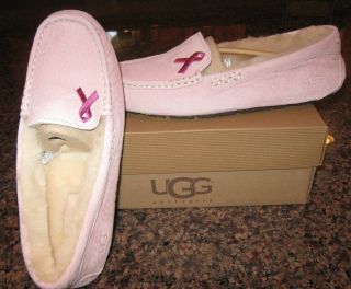 Ugg Ansley slipper moccasin pink ribbon breast cancer limited edition 