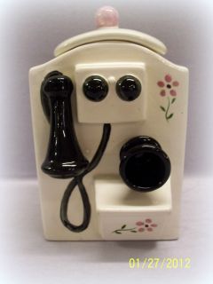 Large Vintage 1948 Sierra Vista Ceramics Antique Wall Phone Cookie Jar 