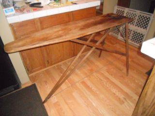 ANTIQUE Wooden and Metal Primitive Folding Ironing Board 1900S