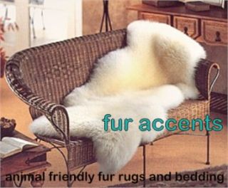 60 Fake Sheepskin Pelt Accent Rug Faux Fur Bear Throw Shabby Log 