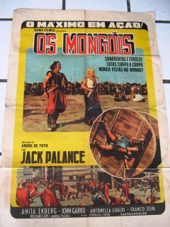 The Mongols Jack Palance Anita Ekberg 1962 Brazil 1 Sheet Movie Poster 