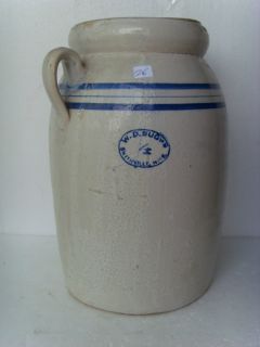 Antique Stoneware Blue Decorated 4 Gallon Butter Churn Smithville 