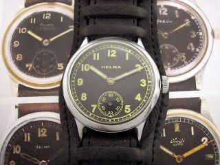 Antique 1939 1945 Swiss Watch Helma D 041393 H German Army Wehrmacht 