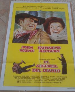 Rooster Cogburn Movie Poster 1 Sheet 1975 Original Spanish 27x41 John 