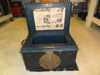 Antique Strong Box Safe English Maker Milner IDd Safe Circa 1850