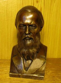Russian Playwright Fyodor Dostoevsky Unique Bronze Bust